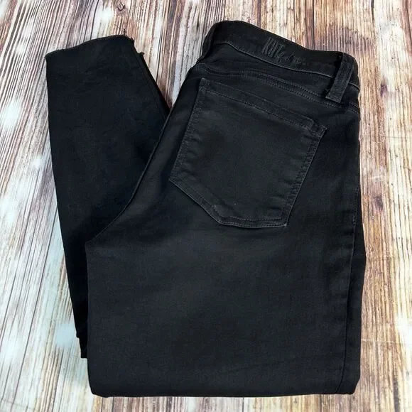 Kut From Kloth CARLO ANKLE SKINNY Size 4 Black Raw Hem Jeans Denim Pants 27x27 - Picture 1 of 10